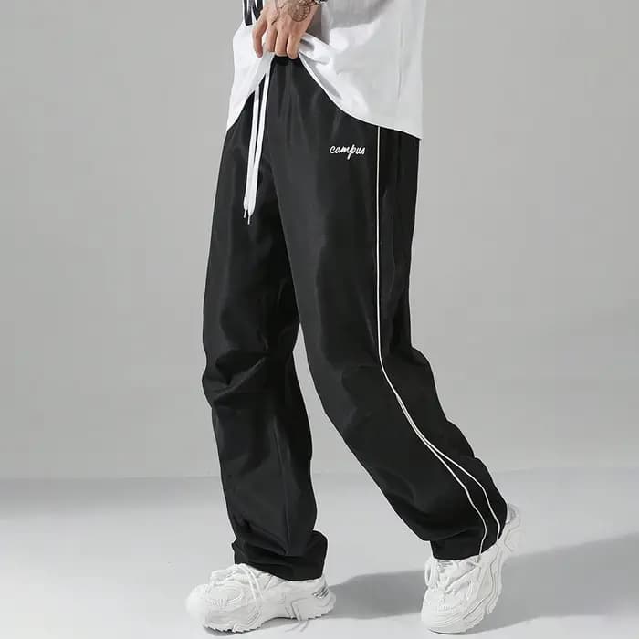 Pantalons de survêtement de fitness pour hommes, pantalons de sport décontractés, pantalons droits à cordon de serrage, pantalons de jogging fins pour le printemps et l'été, pantalons de rue