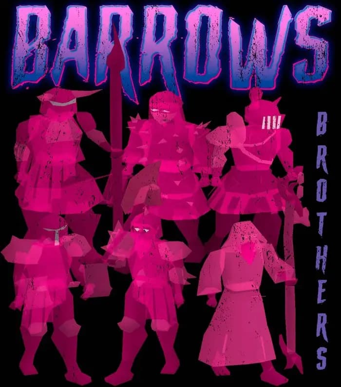 T-shirt unisexe Barrows Runescape - Chemise cadeau de jeu OSRS Dungeon Boss