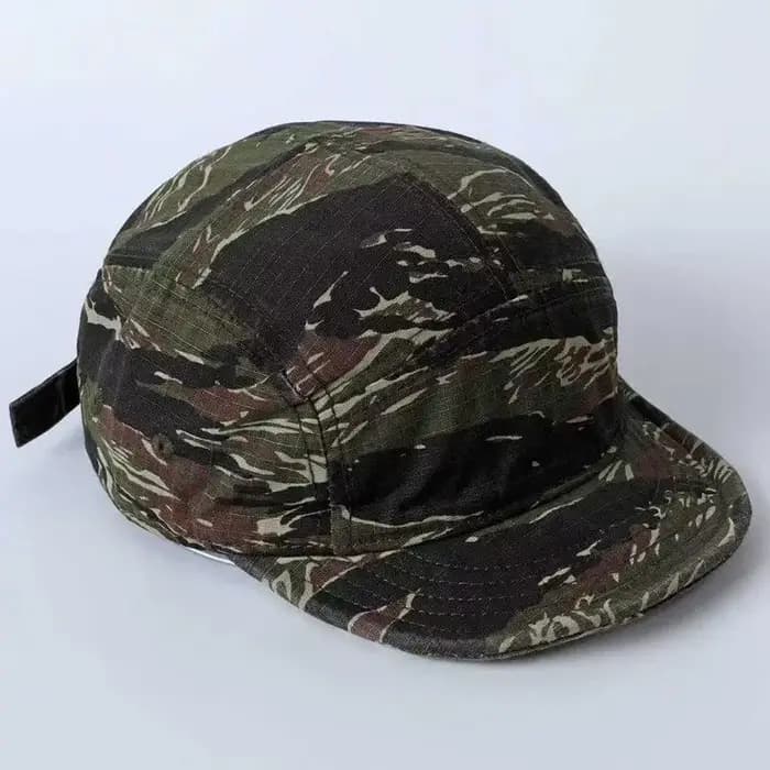 Casquette de baseball vintage à 5 panneaux camouflage à visière courte pour hommes et femmes