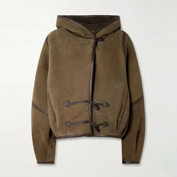 Veste en cuir Patchwork à capuche pour femme