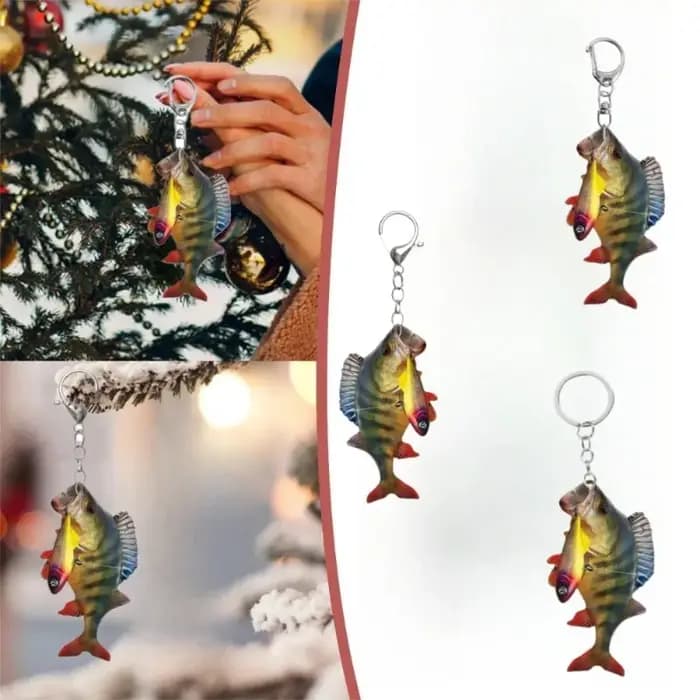 Pêcheur océan amusant amoureux de la pêche porte-clés pour homme accessoires sac poisson pendentif
