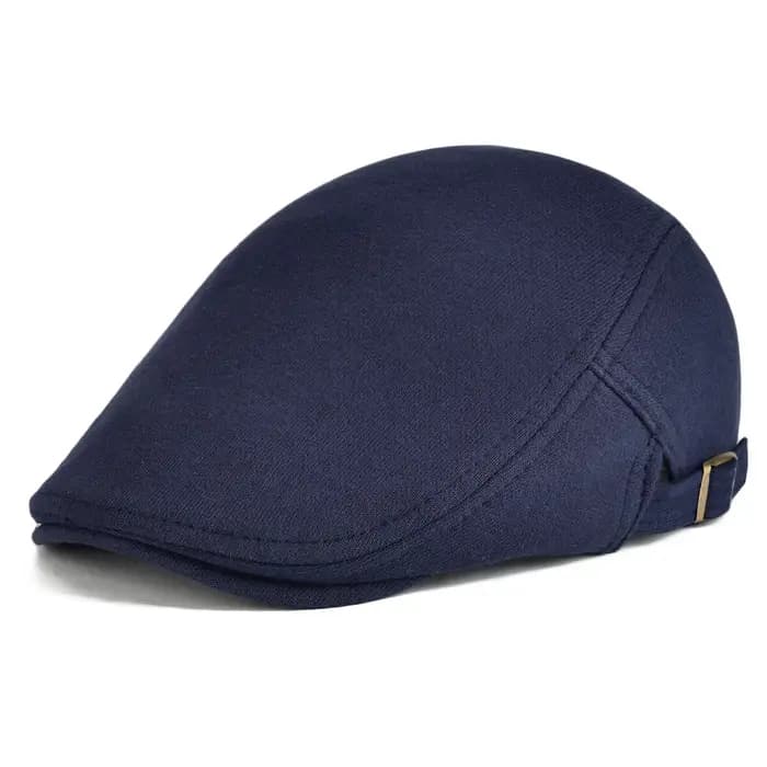 Casquette plate en coton 100% VOBOOM pour homme, noire, couleur unie, style Gatsby, casquette de chauffeur, casquette décontractée, casquette de newsboy réglable