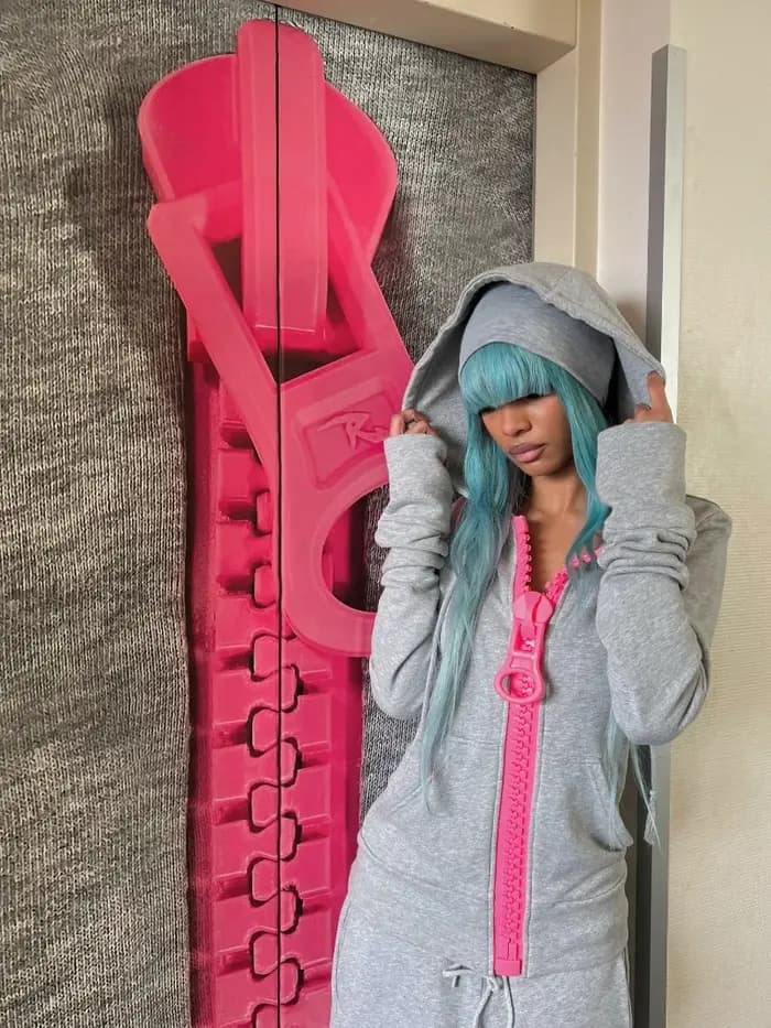 Sweat à capuche zippé oversize pour femme