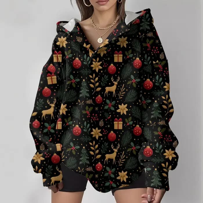 Sweat à capuche surdimensionné décontracté pour femme