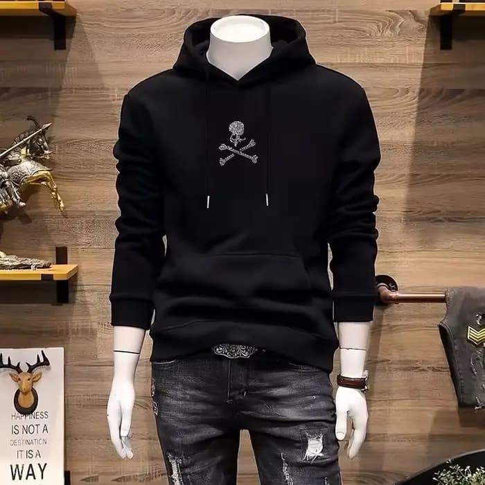 Sweat à capuche sports de rue dessin animé fer perceuse motif