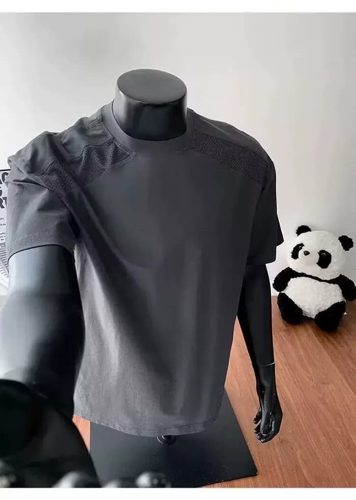 T-shirt déstructuré à coupe épaules tombantes style américain
