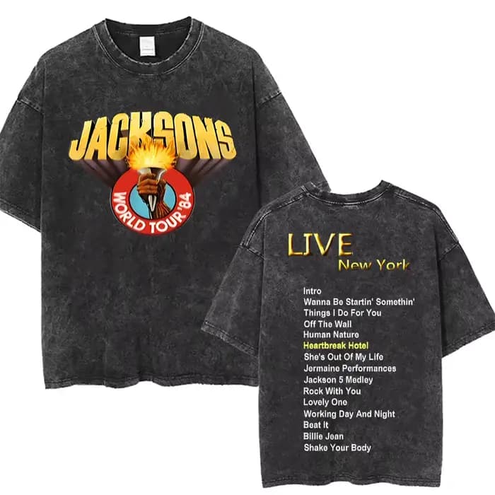 Classique Michael Jackson roi du Pop lavé Vintage T-shirt hommes femmes mode rétro Rock T-shirts