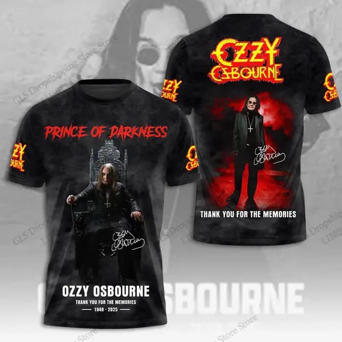 Nouveaux T-shirts imprimés 3D Ozzy Osbourne Rock Band pour hommes et femmes