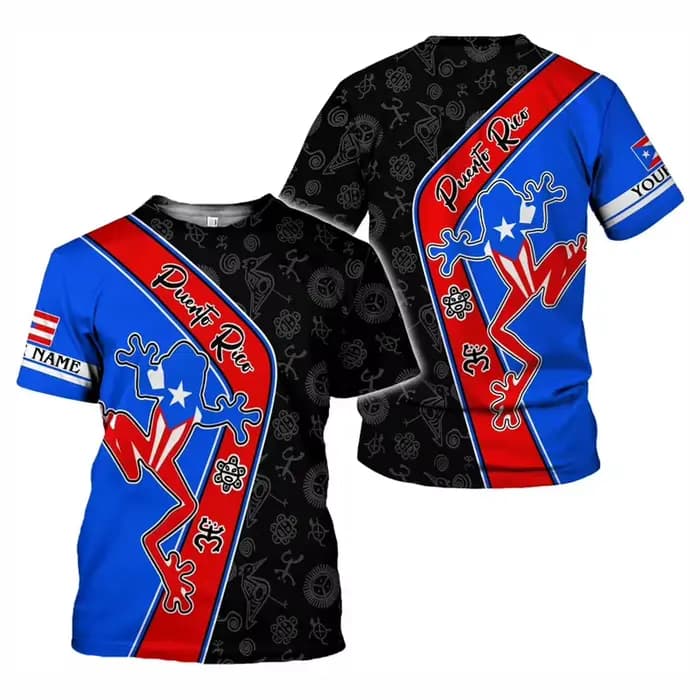 T-shirt graphique drapeau Porto Rico pour hommes
