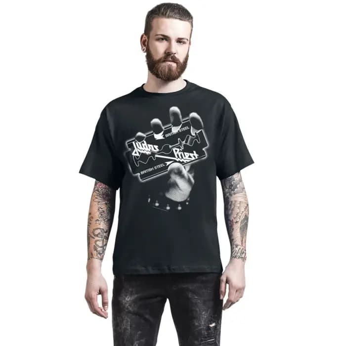 T-shirt en coton avec image graphique Fit Judas Priest, unisexe, manches courtes, marque de mode, tee-shirt de luxe, décontracté, vintage