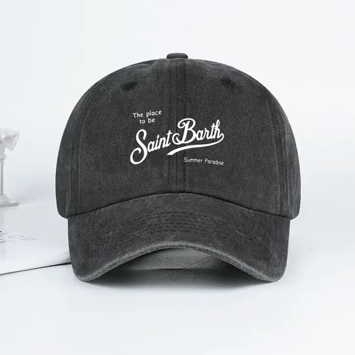 Casquette de baseball unisexe réglable Saint Barth « The Place To Be » imprimée et délavée
