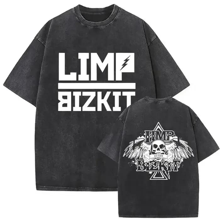 T-shirt Punk Rock Y2k, style vintage délavé