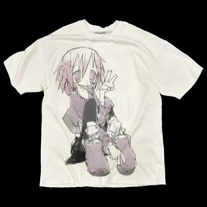 Japonais Y2k femmes recadrée Grunge vêtements 2000s hauts t-shirt