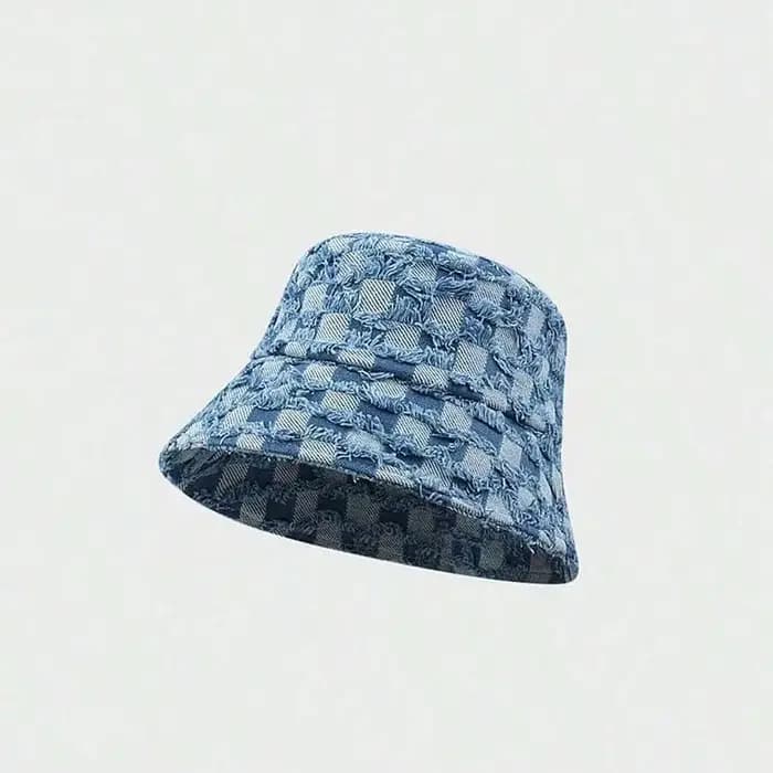 Nouveau chapeau en jean à carreaux 1 pièce