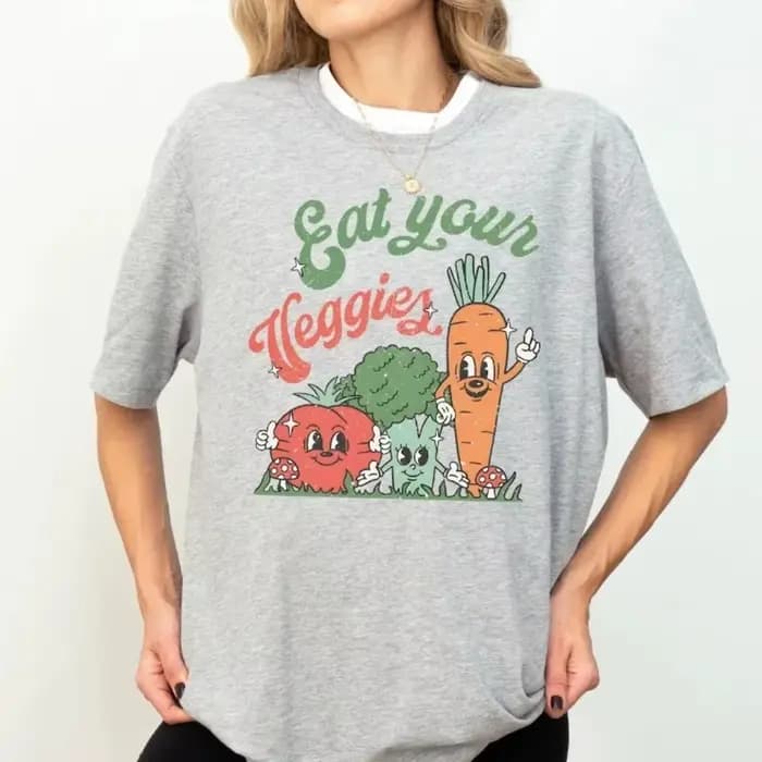 T-shirt rétro « Mangez vos légumes »