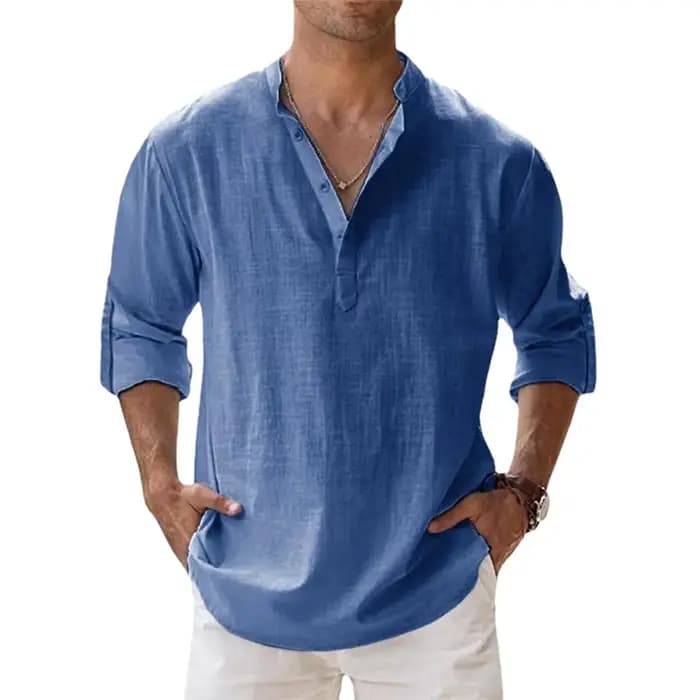 Nouvelles chemises en coton et lin pour hommes