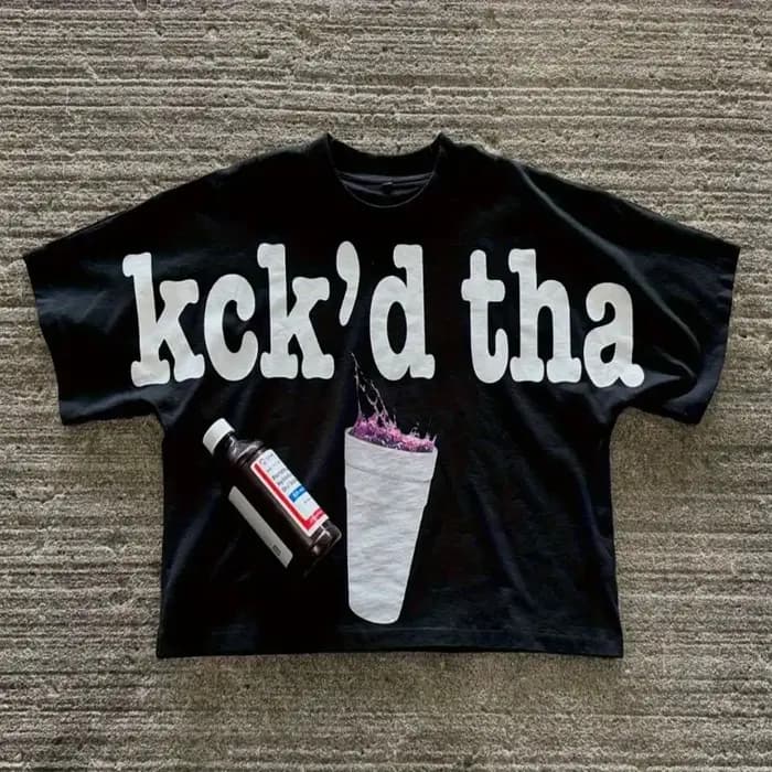 Haut de rue Hip Hop Y2K noir Style de rue T-shirt pour hommes rétro décontracté ample hommes et femm