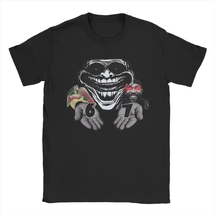 T-shirt graphique Trollface Meme pour hommes et femmes, col ras du cou, en coton imprimé, manches co