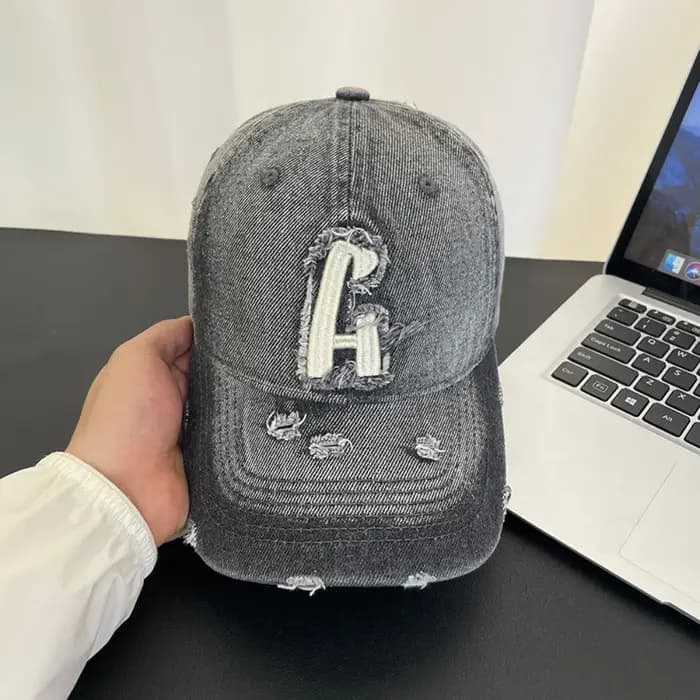Chapeau de baseball en jean à bords évasés