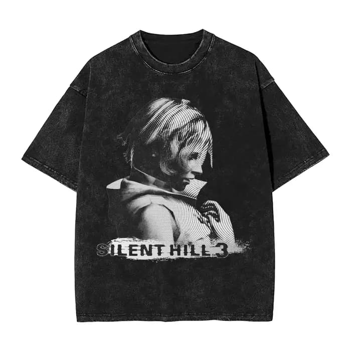 T-Shirt Délavé à Manches Courtes pour Homme et Femme