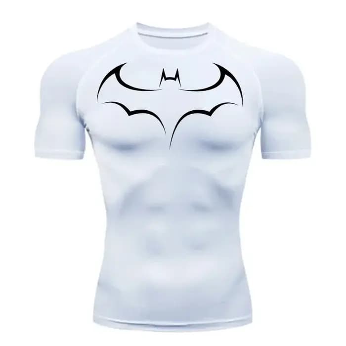 T-shirt de compression moulant pour homme à imprimé chauve-souris