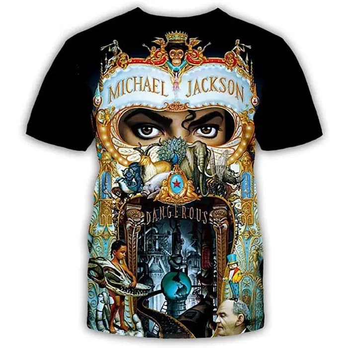 Michael Jackson Hip Hop Singer for Men, Retro Cool Casual Streetwear, Short Sleeves, Harajuku Street