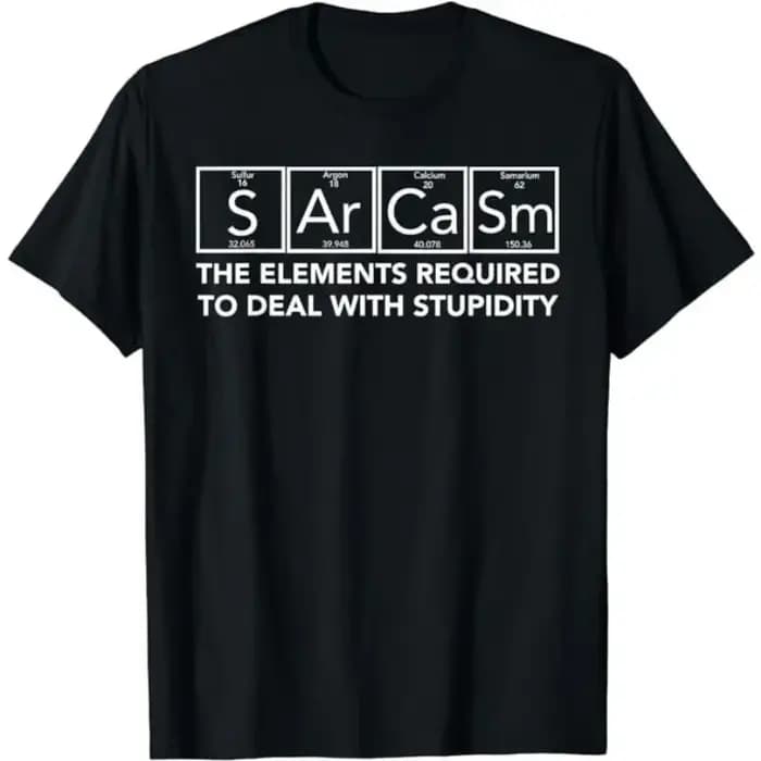 T-shirt décontracté à col rond imprimé lettres pour homme 2026 – Cadeau pour passionné de chimie – 100 % coton respirant à manches courtes