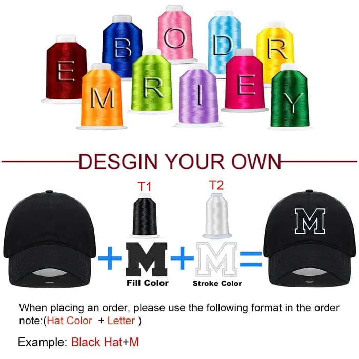 Casquette de Baseball brodée avec lettres initiales A-Z pour hommes et femmes