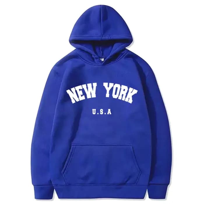 Sweats à capuche New York U.S.A City pour hommes, pull à capuche décontracté, vêtements de sport Harajuku, lettre imprimée graphique PVD, adt