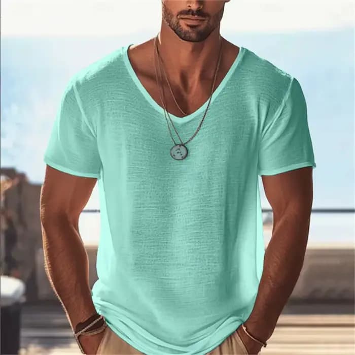 Vêtements pour hommes, t-shirt à manches courtes uni simple