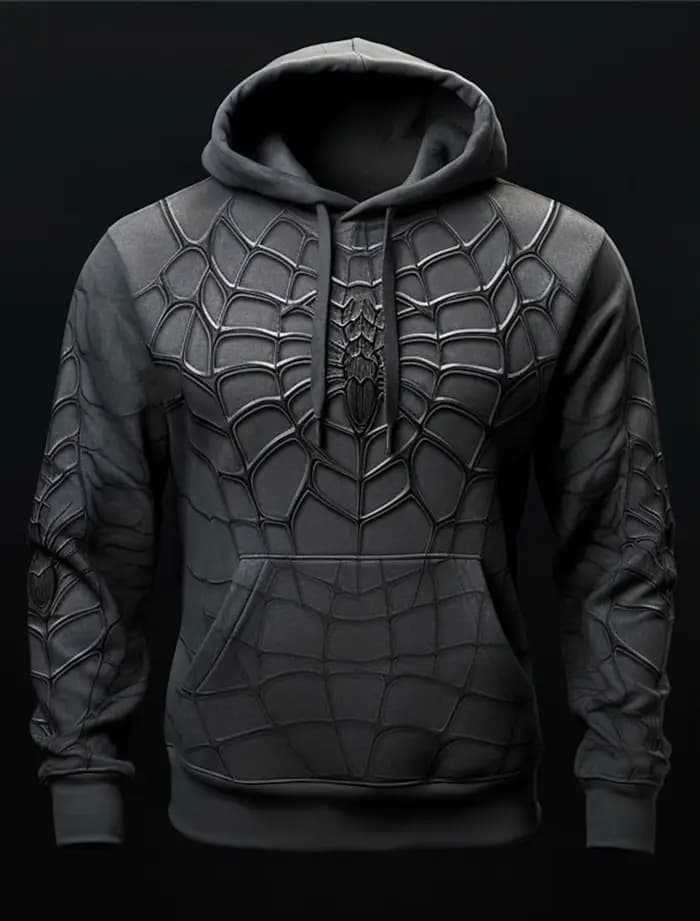 Sweat à capuche à motif d'araignée pour hommes