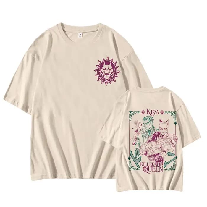 Jojo Bizarre aventure T-shirt Kira tueur reine japonais Anime Manga chemise doux