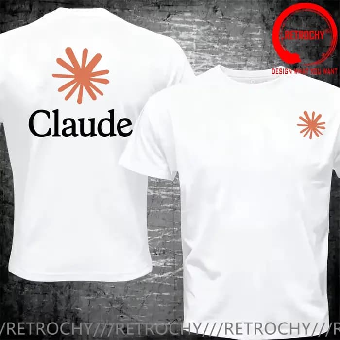 T-shirt Homme Tendance Décontracté avec Design Amusant Claude AI – Vêtement Stylé et Confortable