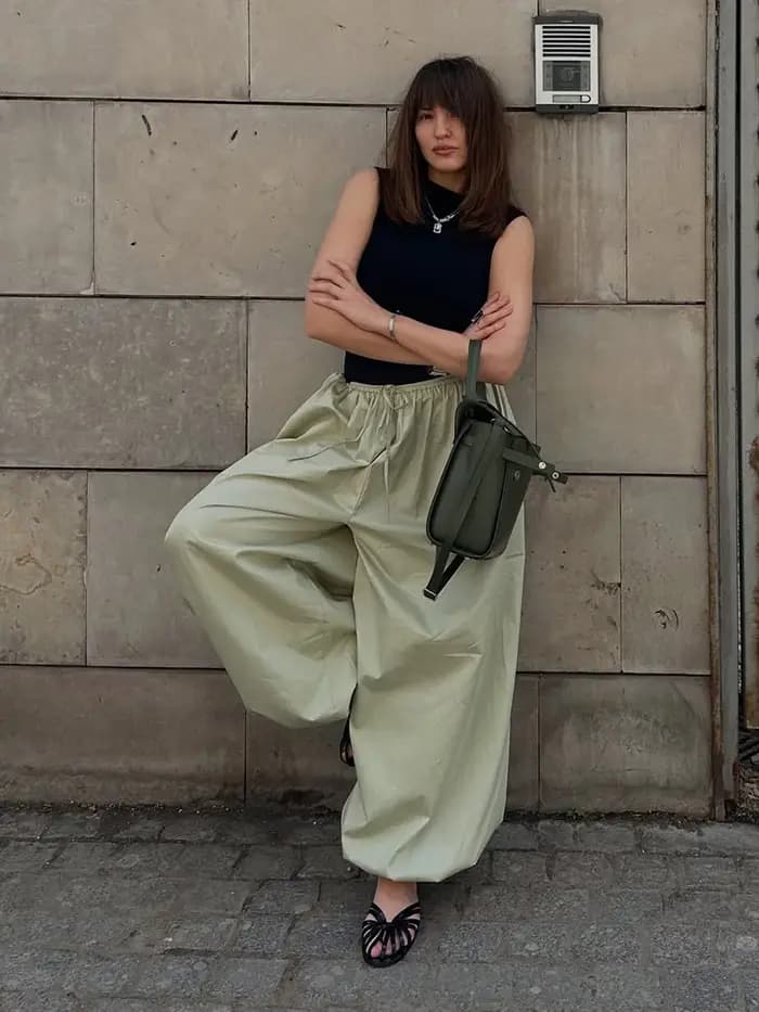 Bornladies automne femmes 100% coton ample lanterne Style pantalon à jambes larges