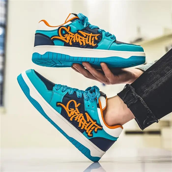 Mode bleu Designer Skateboard chaussures hommes Streetwear Hip hop baskets