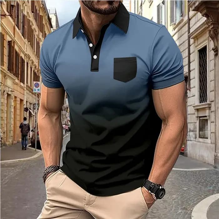 Nouveau T-shirt décontracté pour homme avec poche poitrine