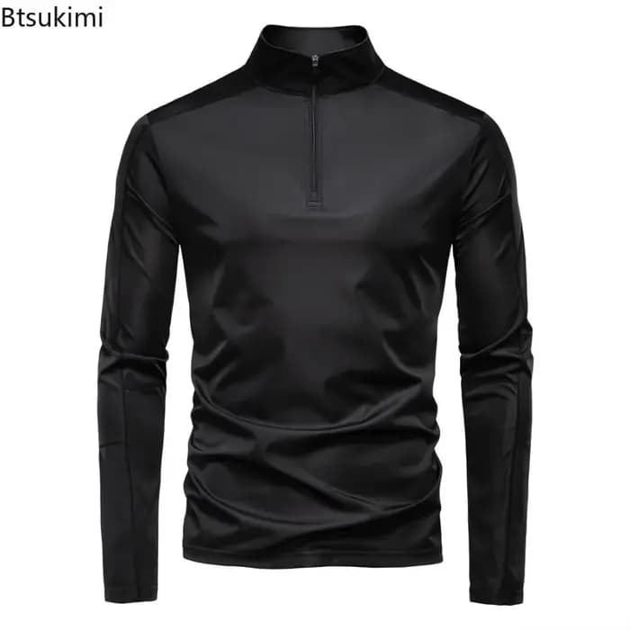 Nouvelle Collection Printemps-Été 2026 – T-shirt Anti-UV UPF100+ à Manches Longues et Demi-Zip pour Homme – Idéal Pêche et Randonnée en Extérieur