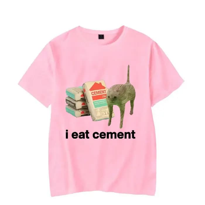 Je mange du ciment chat malte drôle Meme t-shirt pour hommes femmes mode décontracté à manches courtes t-shirts mâle surdimensionné t-shirts hauts