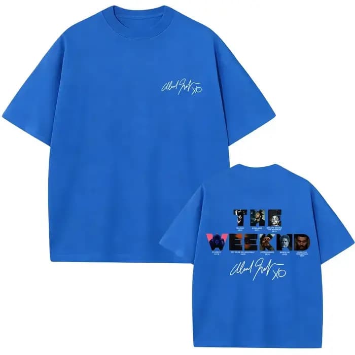 T-shirt graphique avec couverture d'album musical du rappeur The Weeknd