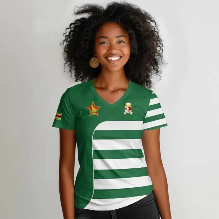 T-shirt imprimé pour femme du Zimbabwe, T-shirt de sport léger et respirant, Haut décontracté ample