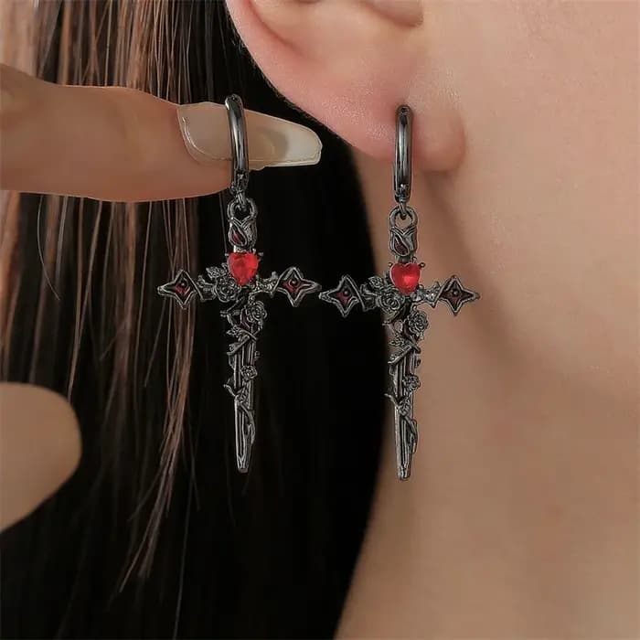 Boucles d'oreilles croisées en épine pour femmes