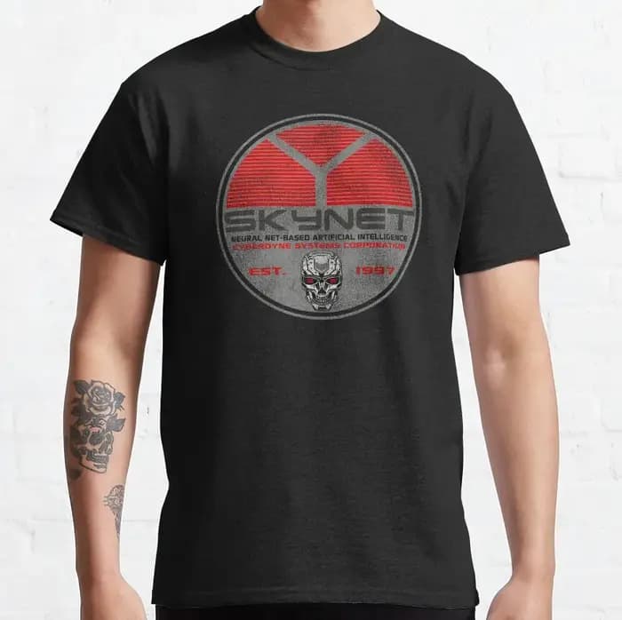 Vintage Cyberdyne Systems Skynet ovale porté Terminator graphique t-shirts 100% coton grande taille