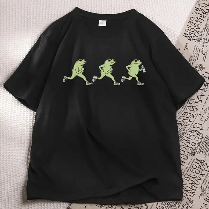 T-shirts amusants pour le jogging, T-shirt de course à pied, T-shirts imprimés crapaud, T-shirt déco