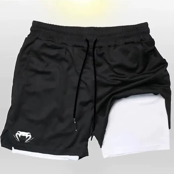 2025 nouveau VENOM hommes Fitness entraînement Double couche Shorts 2-en-1 séchage rapide gymnase pl