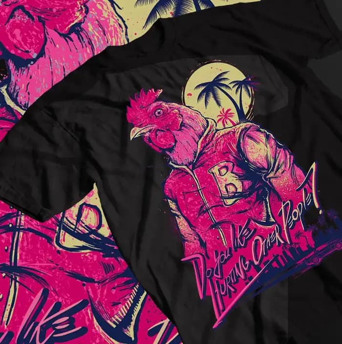 T-shirt de jeu Hotline Miami, chemise Richard Indie-T-shirt de jeu rétro, haut ample en coton d'été