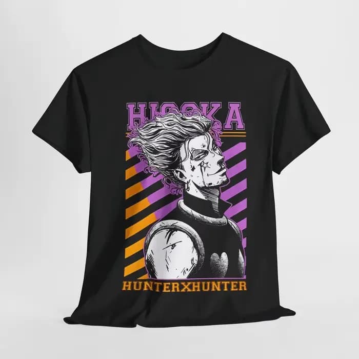 T-shirt noir inspiré de l'anime Hunter X Hunter, Hisoka, cadeau d'anime