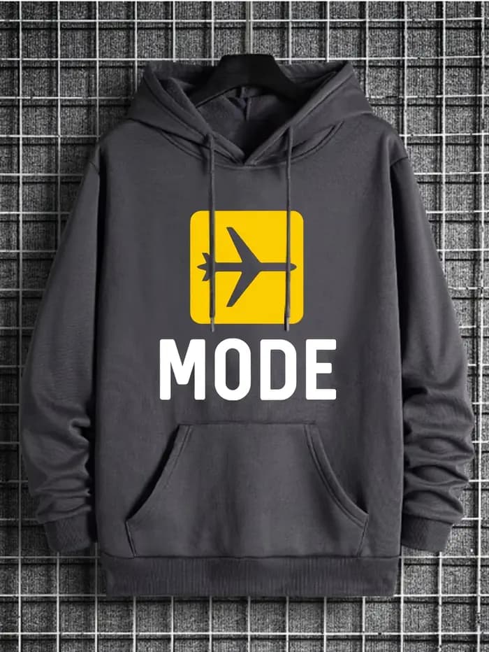 Sweat à capuche graphique Flight Mode, sweat à capuche décontracté pour hommes et femmes avec poche kangourou, adapté au printemps et à l'automne