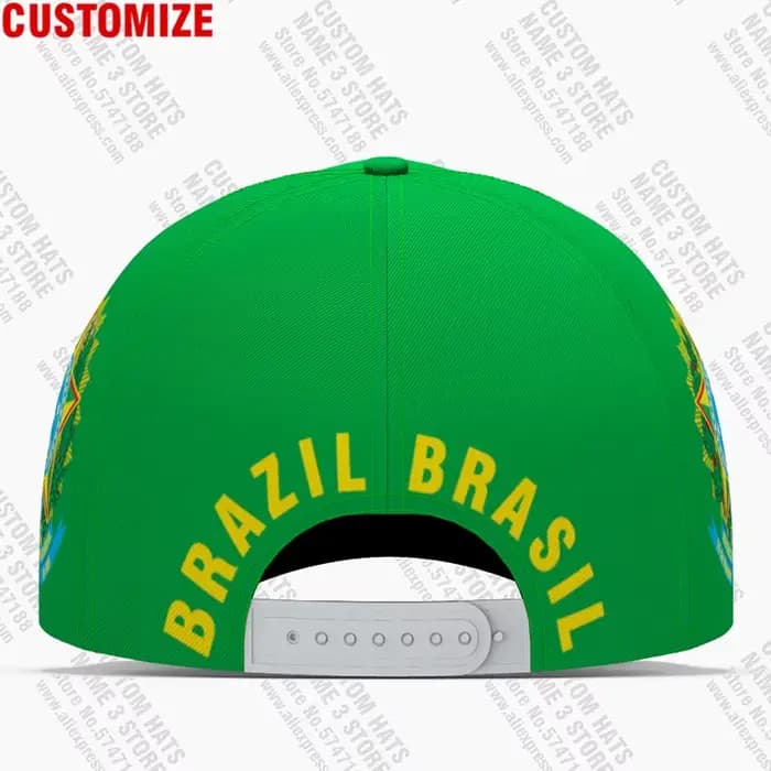 Brésil casquette de baseball gratuit 3d sur mesure nom numéro équipe logo Br br bricolage chapeau soutien-gorge pays