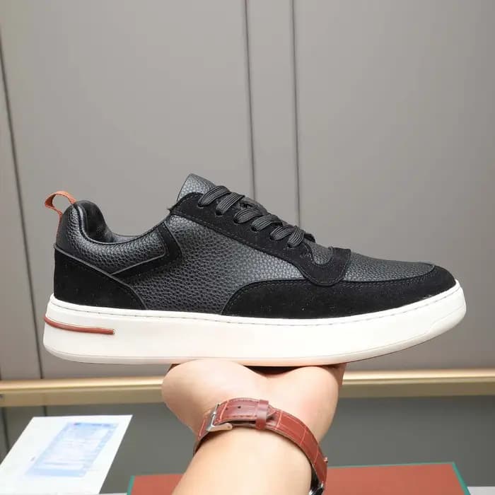Baskets basses tendance pour hommes en cuir respirant
