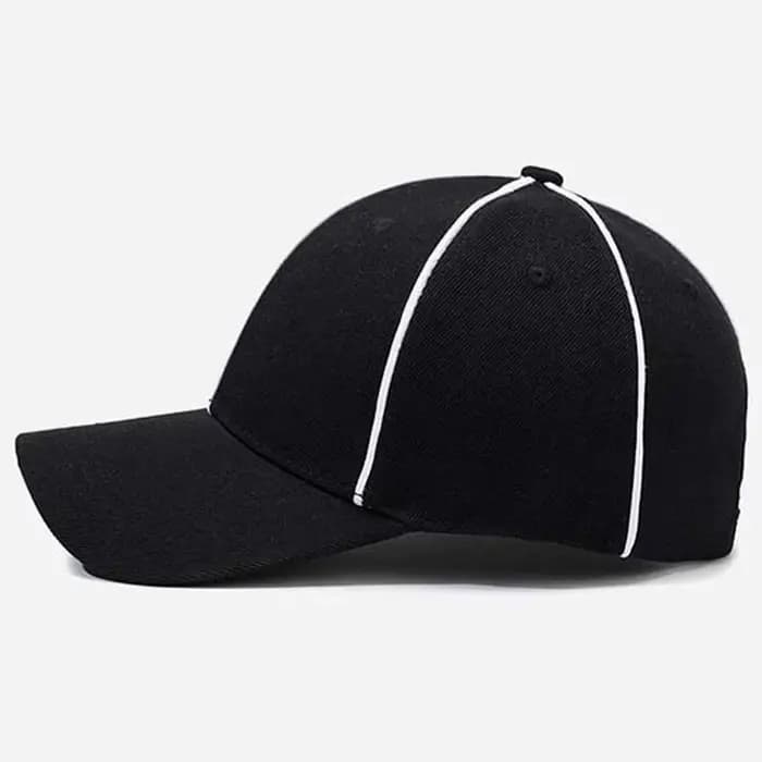 Casquette d'arbitre professionnelle réglable noire/blanche avec bordure contrastante – Chapeau de sport polyvalent anti-UV